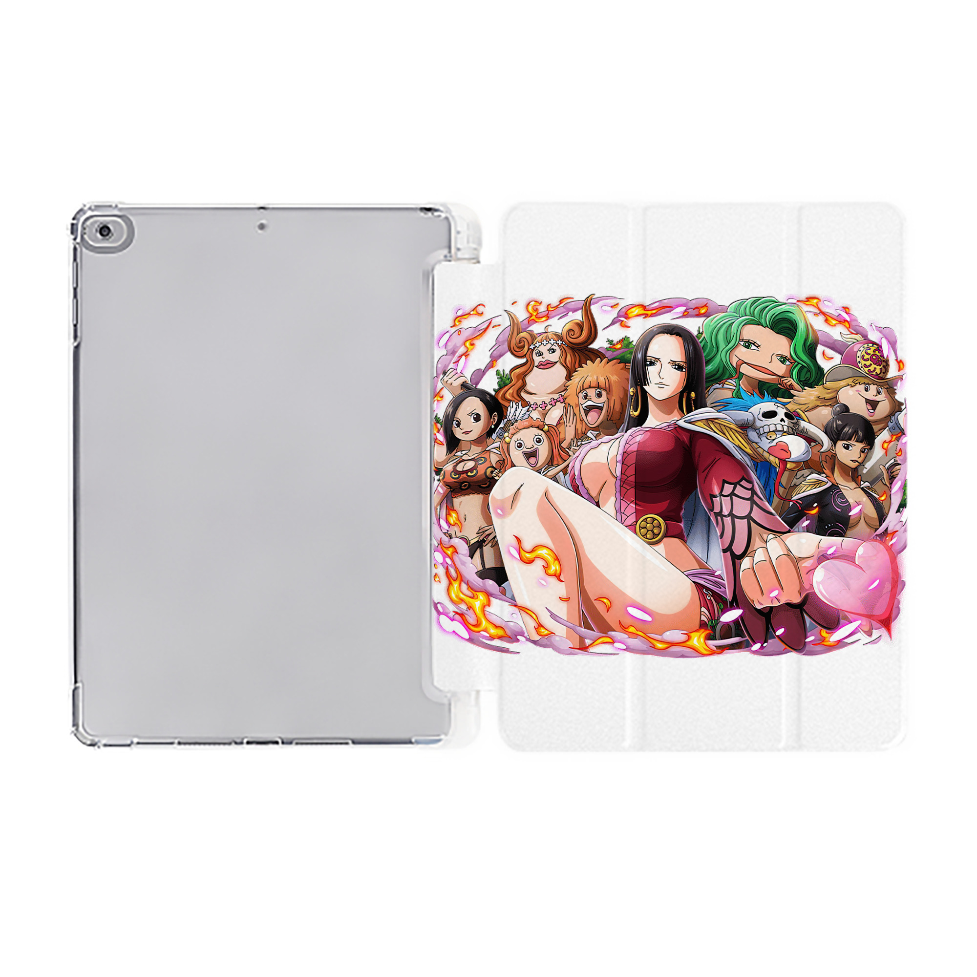 （画像用） ワンピース ボア・ハンコック ONE PIECE Boa·Hancock IPad ケース ペン収納付き 三つ折りスタンド PUレザー×シリコン 対応機種9.5/10.5/10.9インチ